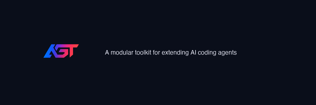 agt 배너 — AI 코딩 에이전트를 위한 스킬, 페르소나, 훅을 관리하는 모듈형 툴킷