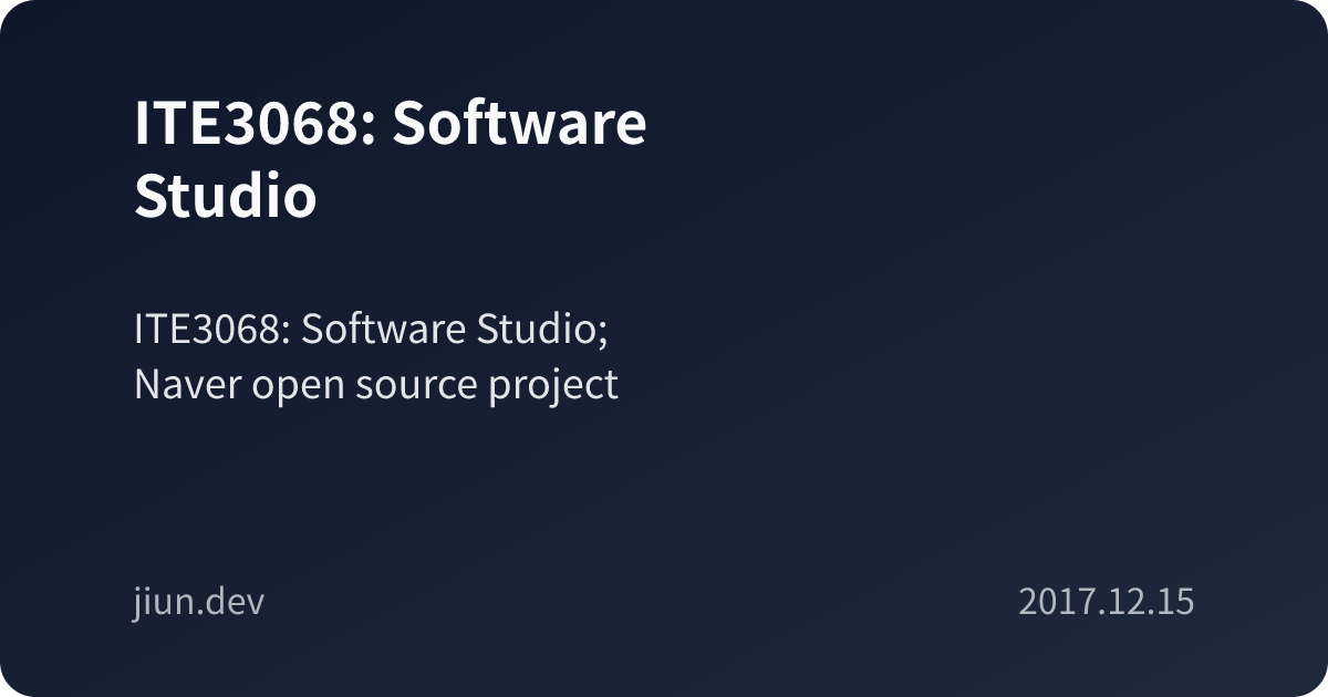ITE3068: Software Studio